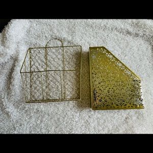 Gold wall office organizers / decor